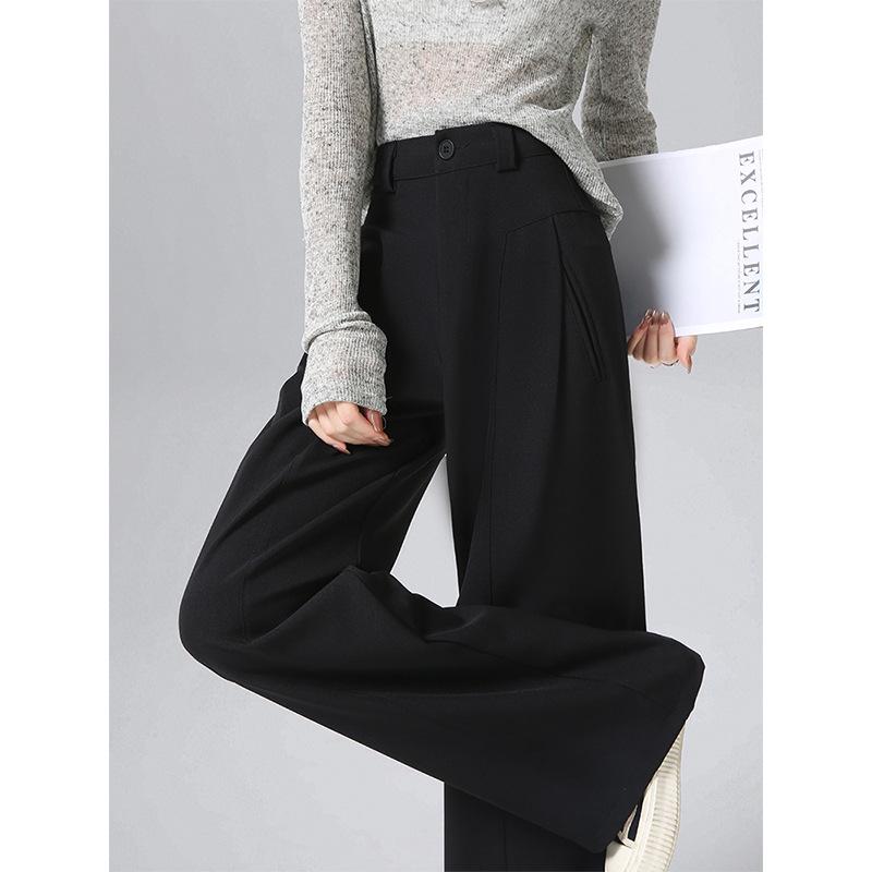 

Женские серые брюки с высокой посадкой и широкими штанинами - Коллекция Весна/Осень 2025 L 111-120 lbs