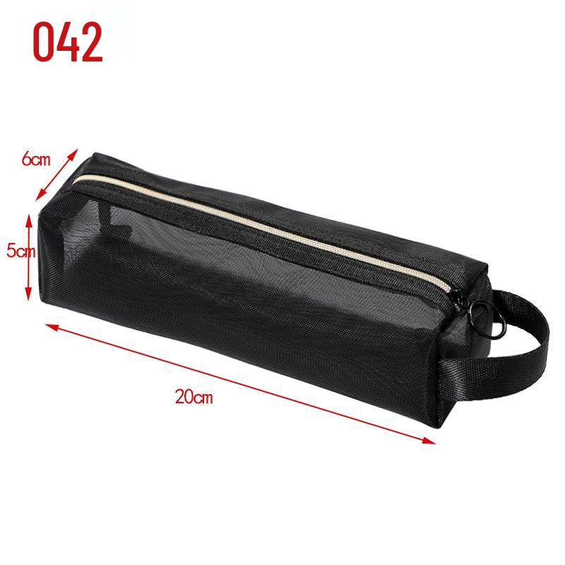 Portable Black Mesh Makeup Brush Bag for Eyebrow, Eyeliner, Eyeshadow & Powder Brushes