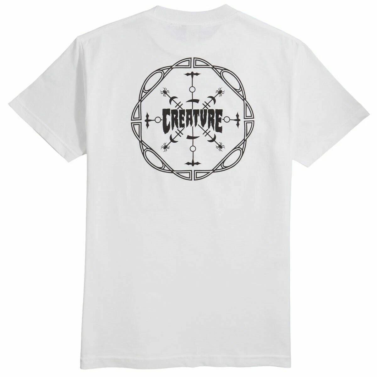 Creature RUNES Skateboard T Shirt WHITE M