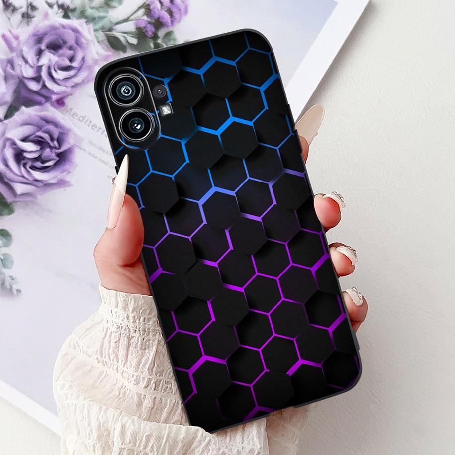 Phone Case 6.55" For Nothing Phone (1) One 1 A063 Soft Black Silicone Shockproof Back Cover For Nothing Phone1 Cartoon Funda New