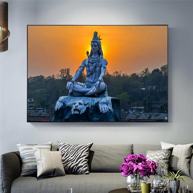 

Господь Шива Настінні картини на полотні Індуїстські боги Домашні декоративні плакати та принти Індуїзм Картинки для вітальні без рамки 20cm×40cm NoFrame