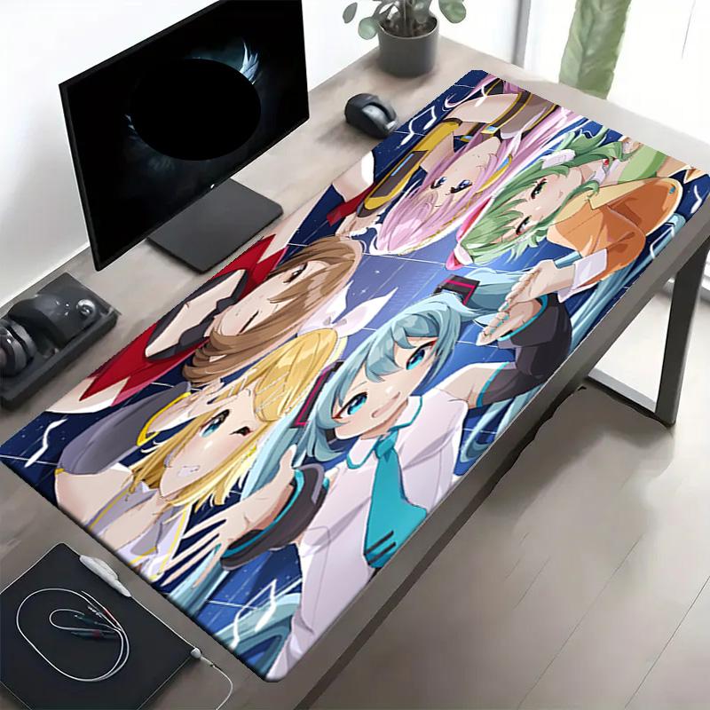Hatsune Miku Print Mouse Pad, Anti‑Slip Desktop keyboard Mat, for PC Laptop Gaming Working Daily Use, Cool Festival Birthday Gift