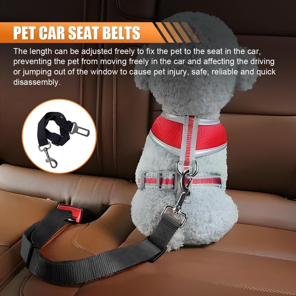Dog Car Seat Cover, Waterproof & Scratch Proof Car Seat Protector With Side Flaps, Nonslip Front Car Seat Covers With Safety Belt, Universal Dog Mat