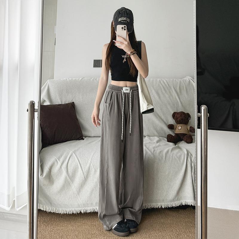 Washed Tencel Jeans Women's Spring Thin High Waist Straight Wide Leg Pants New Loose Casual Sickle Pants
