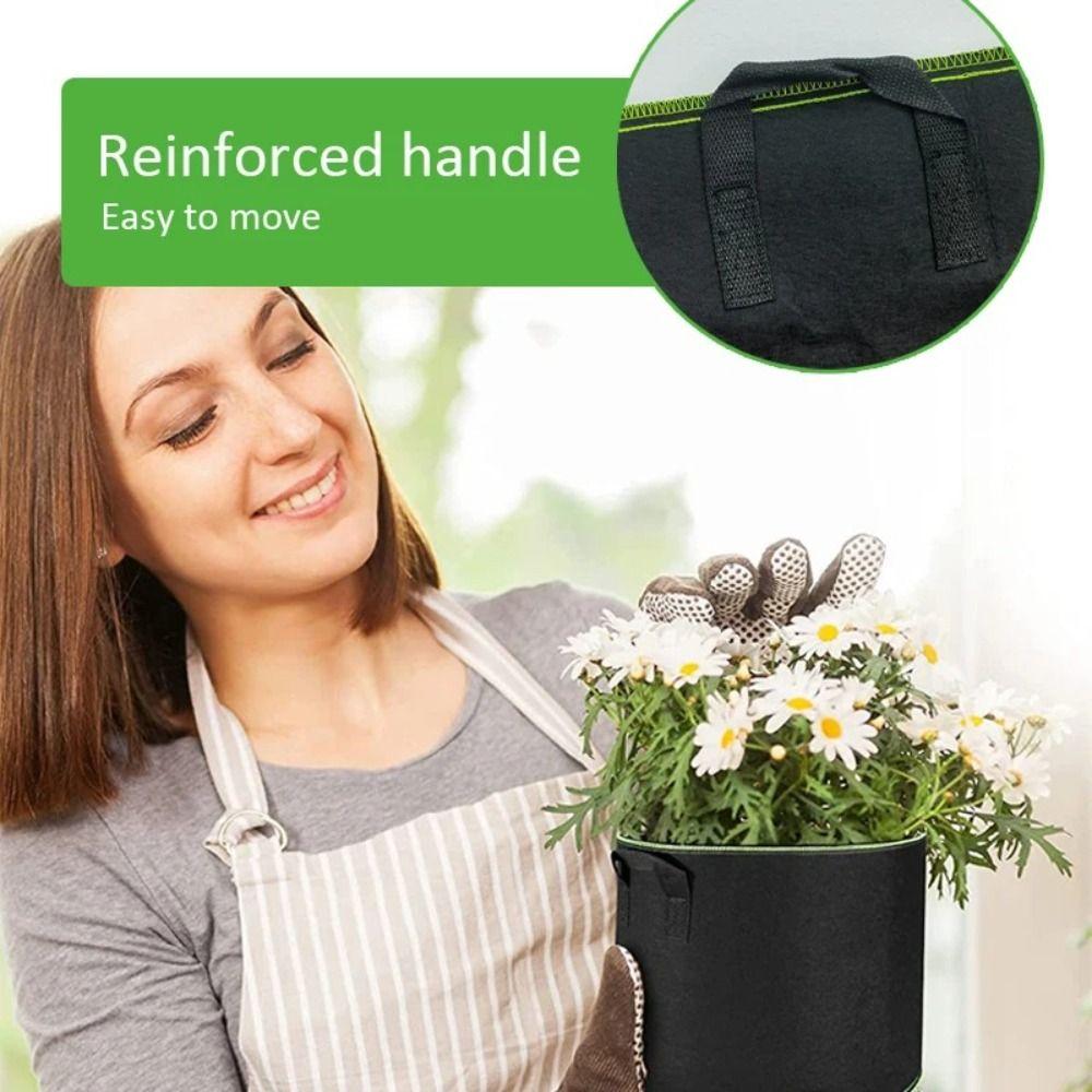 1/3/5/7/10 Gallon Felt Garden Planting Bag with Handles Planting Container Grow Bag  Outdoor