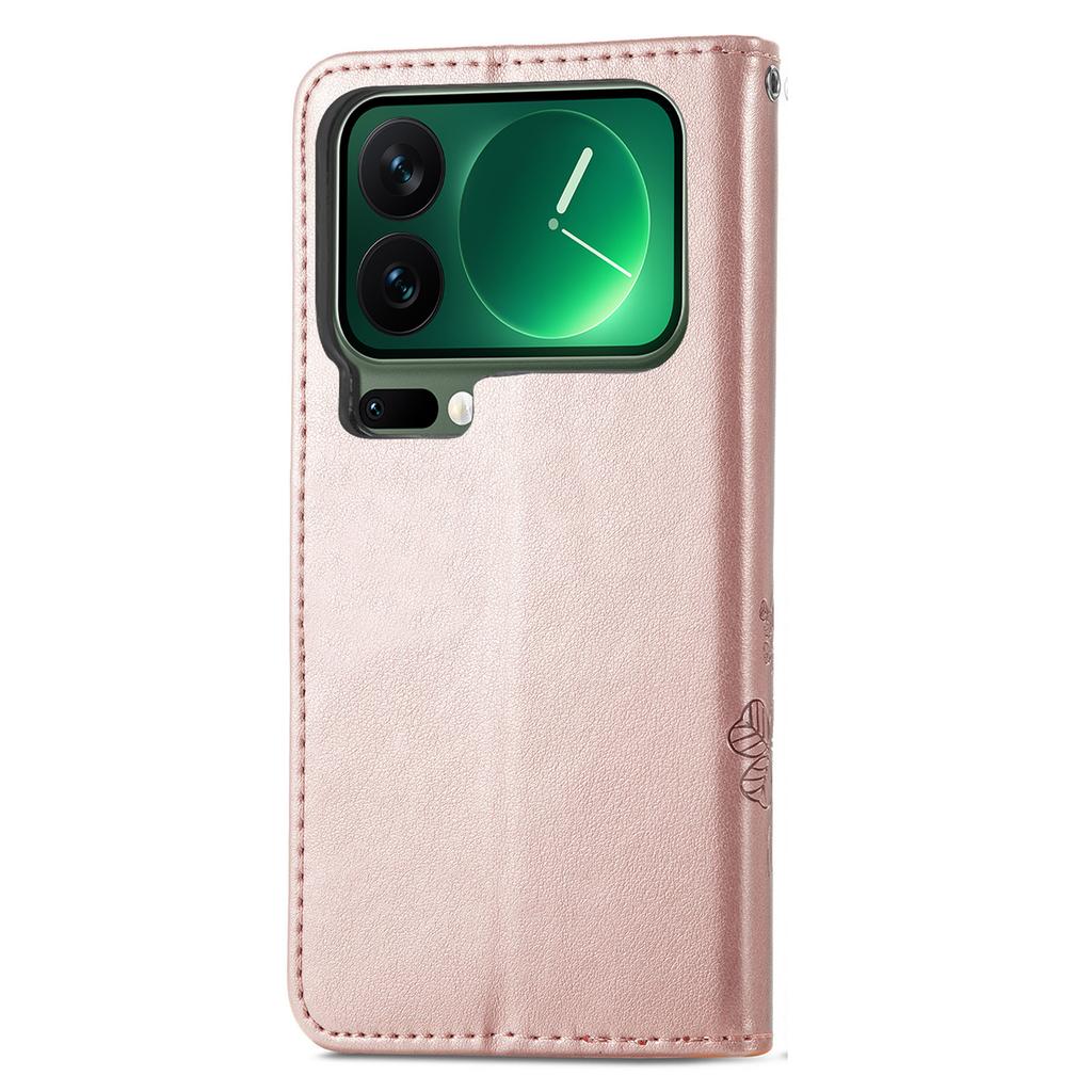 For Xiaomi 17 Pro Leather Case Four-Leaf Clover Wallet Phone Cover