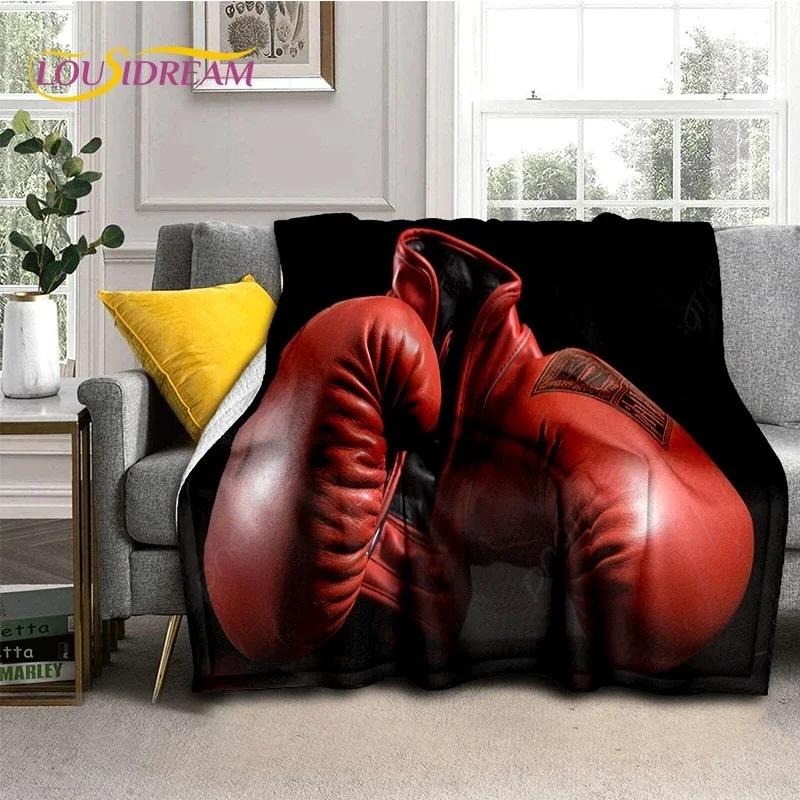 Guantoni da Boxe Pugile Combattimento Cartone Animato Morbida Coperta di Flanella per Letti Camera da Letto Divano Picnic, Coperta Plaid per Coprire Tempo Libero all'Aperto Regalo