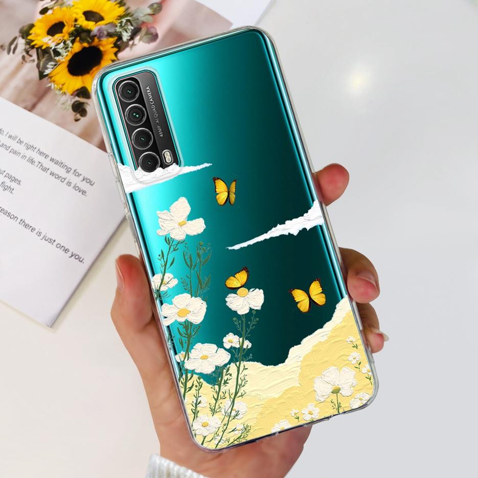 For Huawei P Smart 2021 Case PPA-LX1 PPA-LX2 New Fashion Painted Cover Soft TPU Phone Case For Huawei Y7a Psmart 2021 Coque Capa