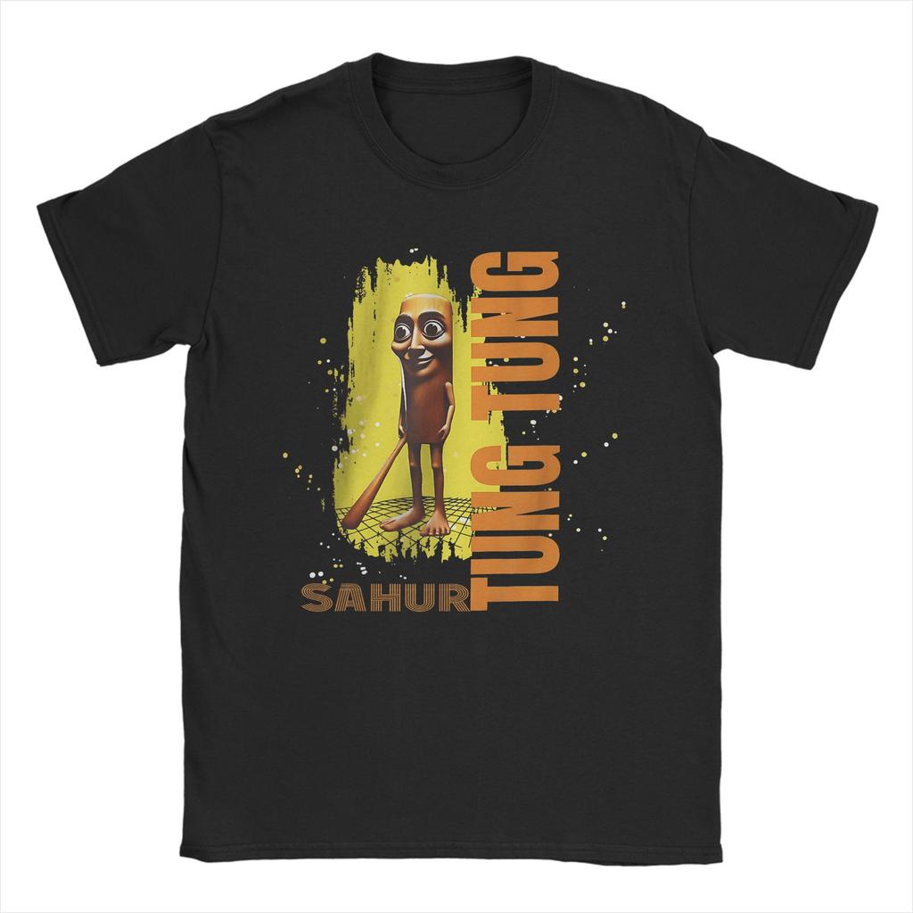 Women Men Humor Tung Tung Tung Sahur Funny Meme Italian TShirts for Men  Awesome 100 Cotton Tee Shirt Short Sleeve T Shirt