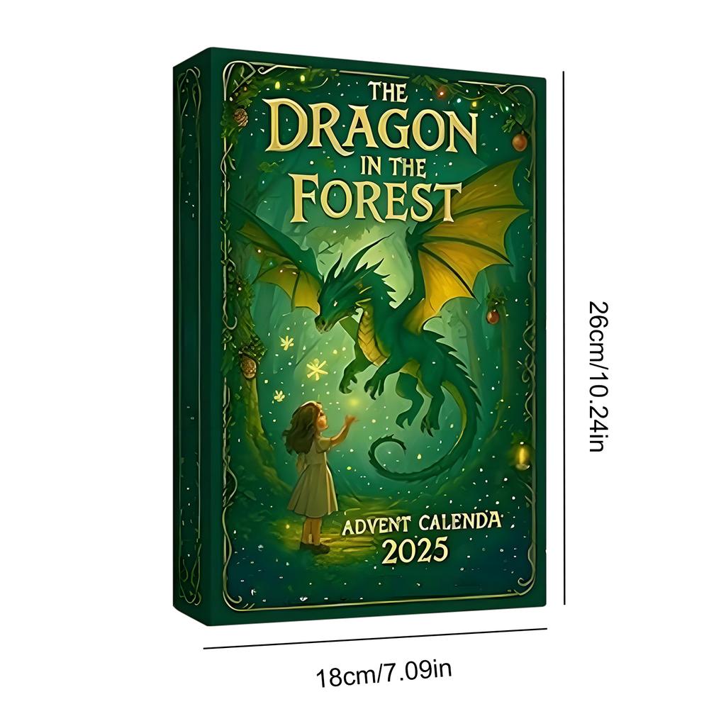2025 Random Box Dragon in The Forest Advent Calendar Christmas Ornament with Unique Dragon Pendants Mystery Box for Adults Kids