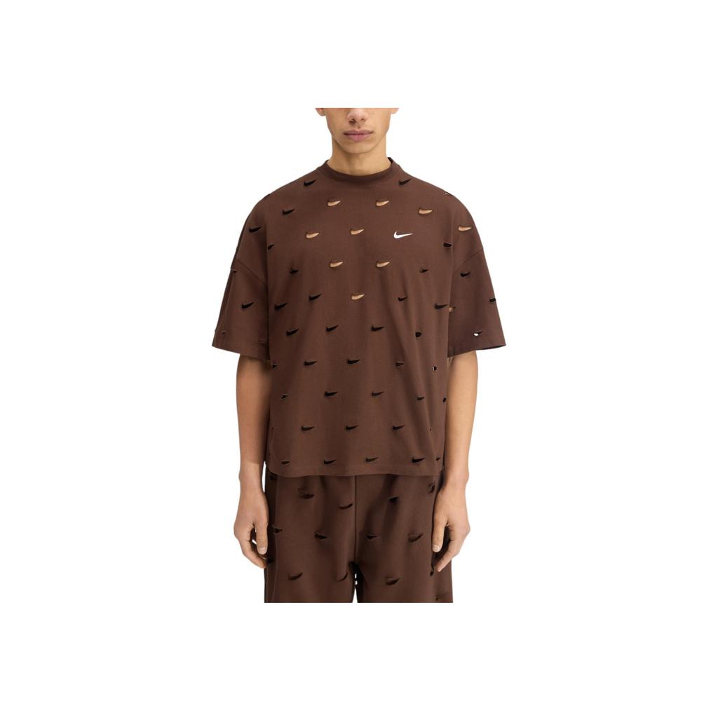 Nike X Jacquemus Co-Branded Hollow-Out Dropped Shoulder T-Shirt V1 Unisex Tops Cocoa-Brown FJ3478-259