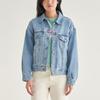 Levis Type 3 Solid Color Spliced Comfortable Long Sleeve Denim Jacket Women Jackets Light-Blue A1743-0043