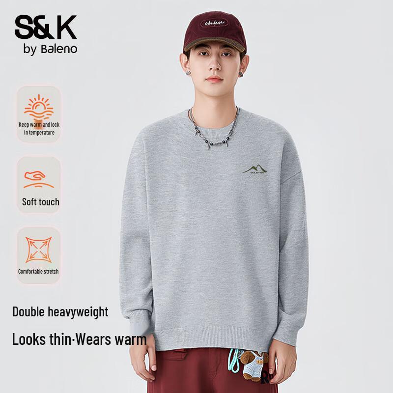 Baleno S&K Men's Round Neck Letter Print Sweater