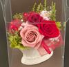 Flores Preservadas em Caixa Transparente "Doce" Rosa Pequeno