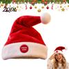Soft Plush Christmas Costume Singing And Dancing Santa Hat, Animated Musical Hat Decorative Party Favor with Press-to-Activate Motion, Holiday