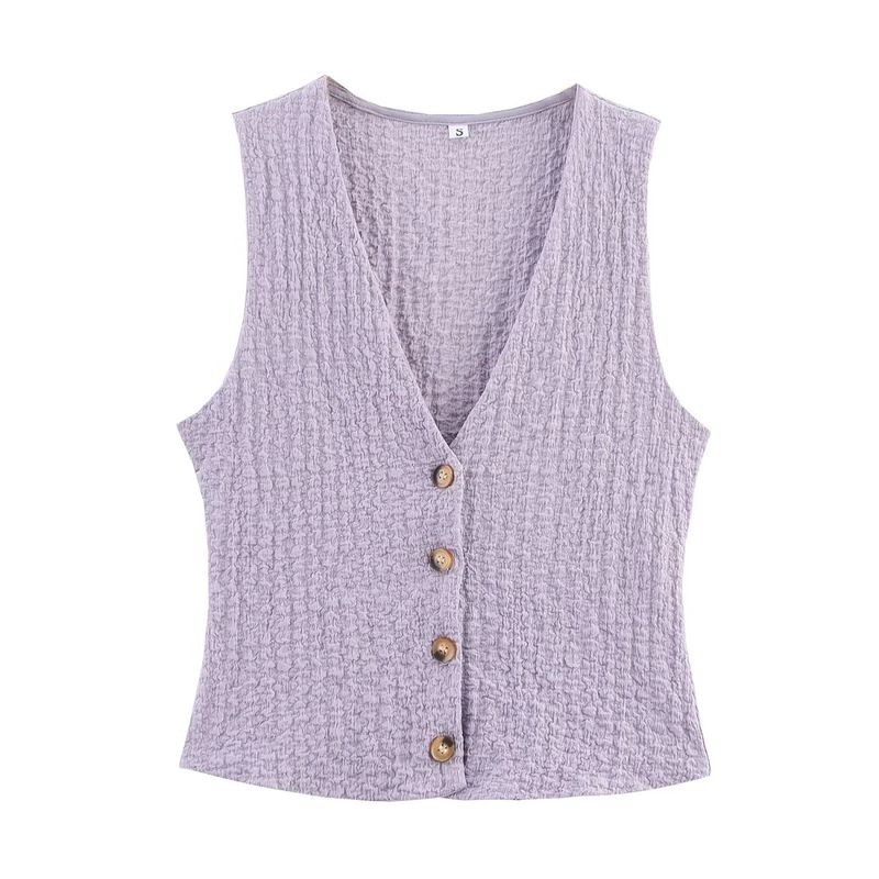 Textured Sleeveless Cardigan Vest Tops 5039277 Straight-leg Loose Comfort and Casual Pants 5039278