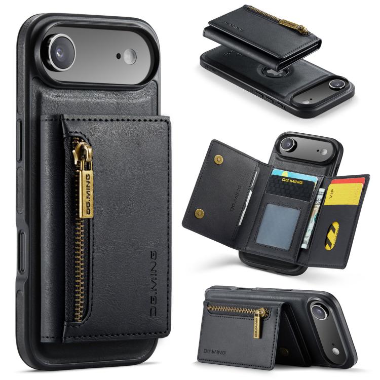 DG.MING M5 Series Zip RFID Multi Card Detachable Leather Phone Case