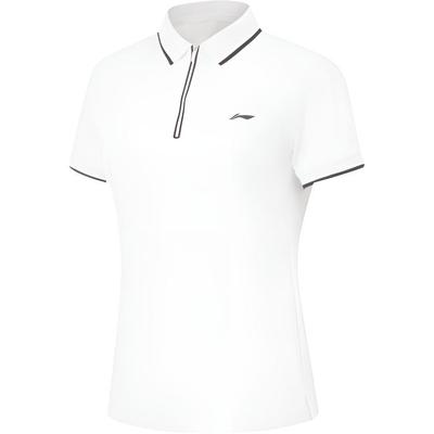 Li Ning Sports Casual Pullover Simple Polo Striped Comfortable Versatile Short Sleeve T-Shirt Women T-Shirts APLV296-5