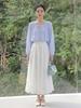 Feiyuan Women's Versatile Pleated Mesh Midi Skirt - Early Spring, Breathable, Large Hem, Commuter Style.