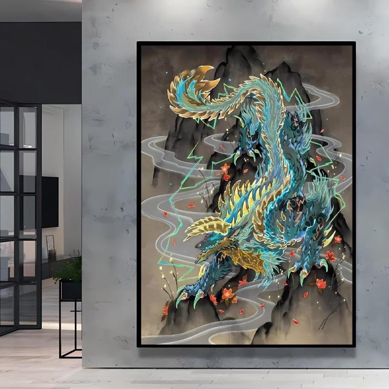 Print on Canvas Pokemon Swampert Poster Comics Pictures Not Fading Home Living Room Bedroom Wall Decoration Friends Gifts