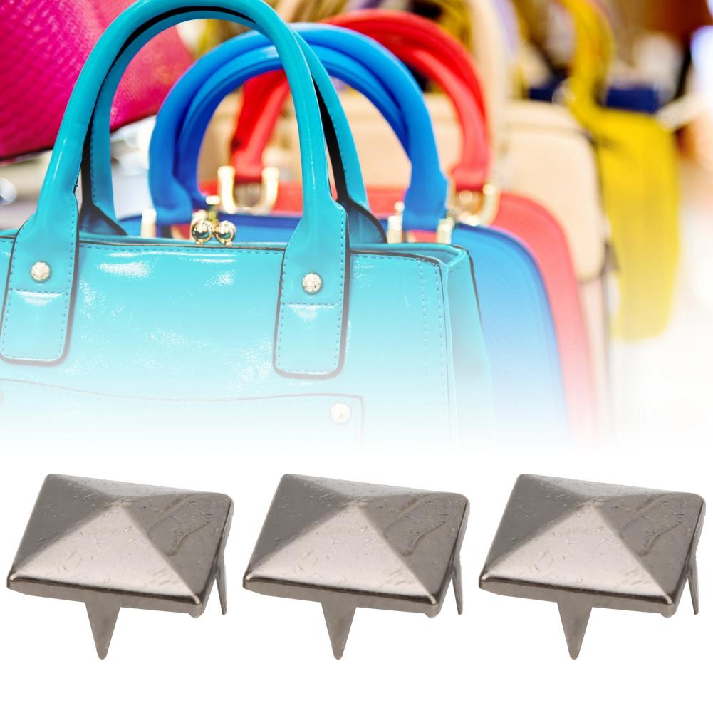 100pcs Square Pyramid Punk Rivets 4 Claw Metal Studs for Bracelets Clothing Shoes Handbag