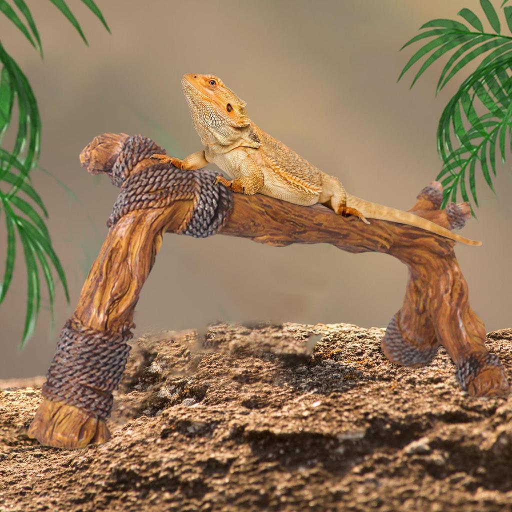 Reptile Branch Resin Climbing Tree Branch For Lizards Multi-functional Amphibian Habitat Decoration For Spiders Lizards Bearded