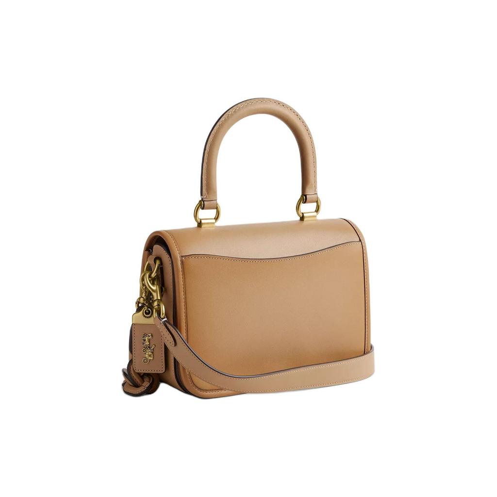 Coach Rogue 22 Solid Color Handheld Removable Shoulder Strap Glove Tanned Leather Tote Crossbody Bag Small Women Bags Brass Beige CP135-B4T2