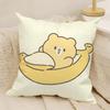 Fashing Sleeping Polar Bear Cartoon Pattern Pillow Case Natural Linen Double-Sided Printing Sofa Home Decor Cushion Cover