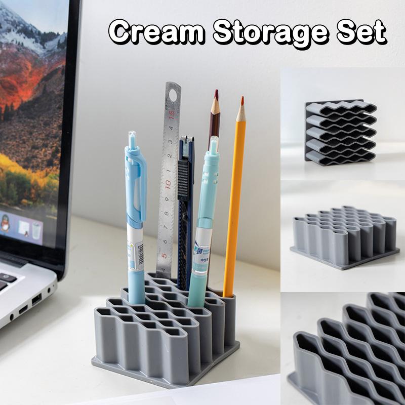 1Pc Creative Wavy Brush Holder Durable Desktop Pen Holder Organizer Pencil Paint Brushes Storage Basket Art Supplies Stationery