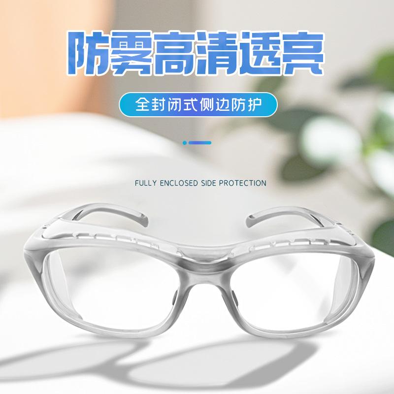 FULCRUM Labor protection goggles, scratch-resistant, pollen-proof, dust-proof, wind-proof, industrial microwave cutting and grinding safety glasses Cool Black/Transparent sh