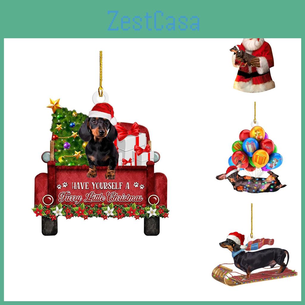Adorable 2023 New Christmas Dachshund Series Tree Ornament For Home And Car Decor
