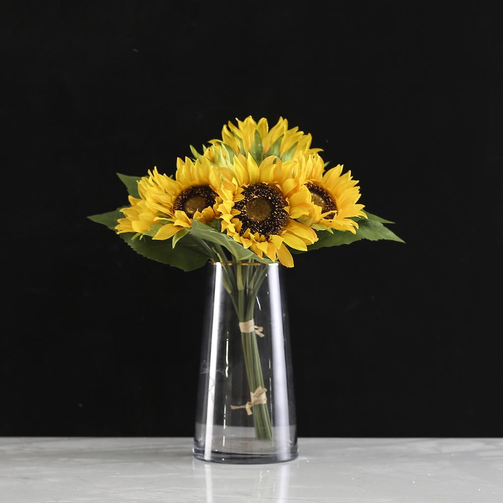 7-Head Sunflower Simulation Flower, Fake Flower Arrangement, Sunflower Bouquet, Living Room Home Decoration, Plastic Floral Ornament