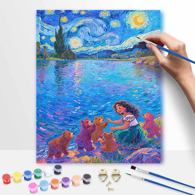 Disney Encanto Mirabel and Bears Digital Oil Painting Art Kit Hand Painted Home Decor 20x30cm