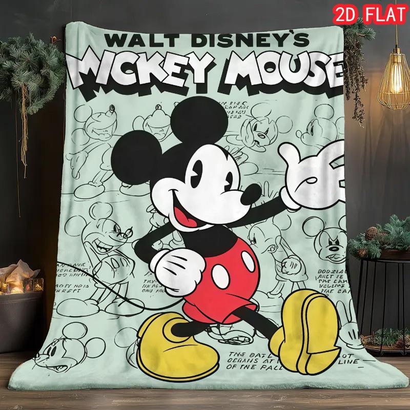 Disney Mickey Theme Warm Fleece Throw Blanket Soft Comfortable for Kids Room Living Room Home Decoration