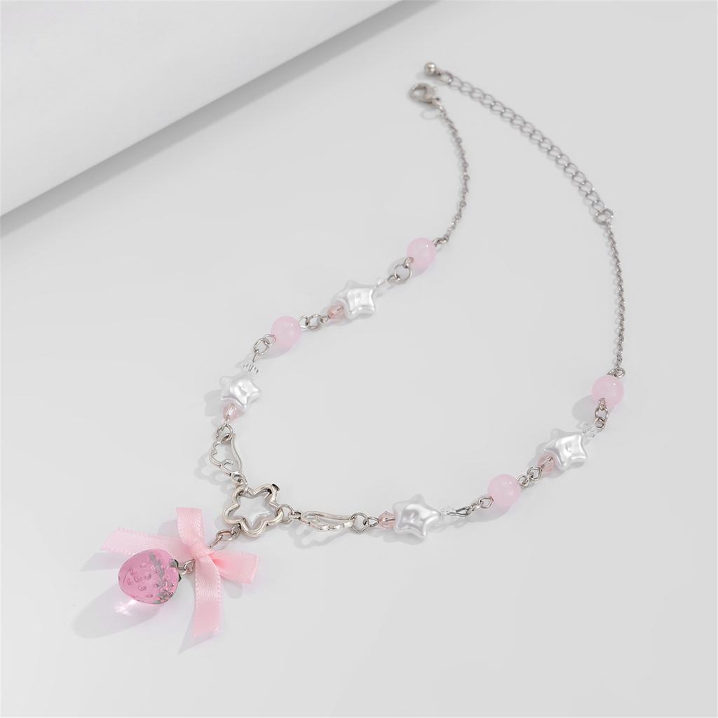 Multipurpose Lovely Strawberry Heart Necklace With Adjustable Chain for Girls Fashionable Party Wear Stylish Outfits