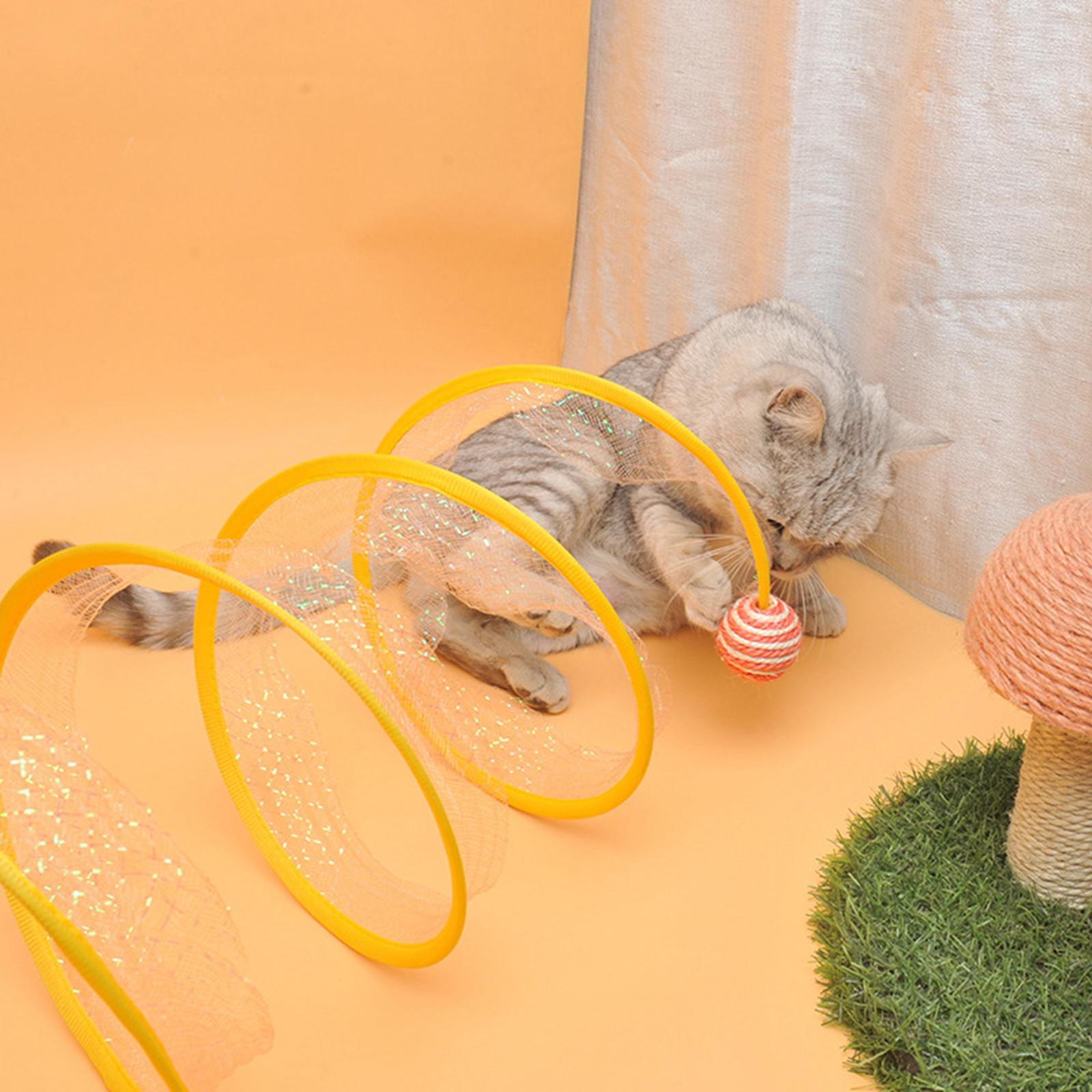 Foldable Cat Toy Interactive Toys Feather Portable Pet Ball