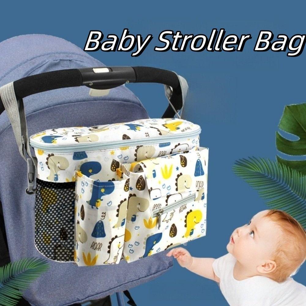 Large Capacity Cartoon Stroller Organizer Printed Hanging Carriage Bag Baby Stroller Bag  Travel