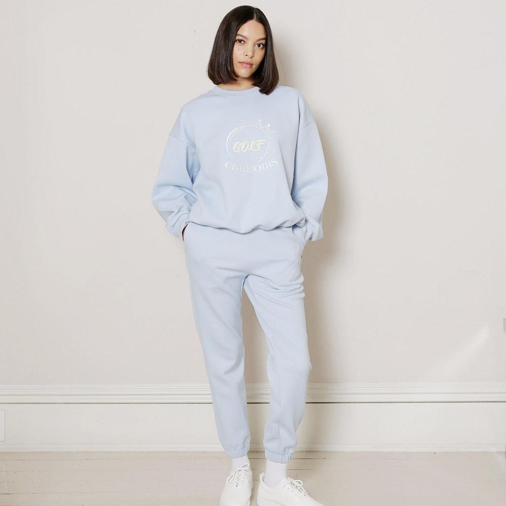 Ssideuneuwa Women The Loose-Fit Sweat Pants (Pastel Blue)