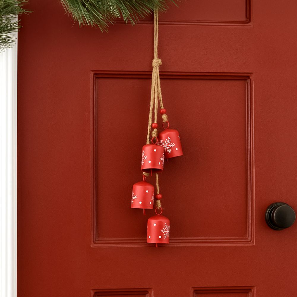 Snowflake Wall Hanging Bells Vintage Creative Bells Pendant Christmas Tree Bells String  Xmas Tree