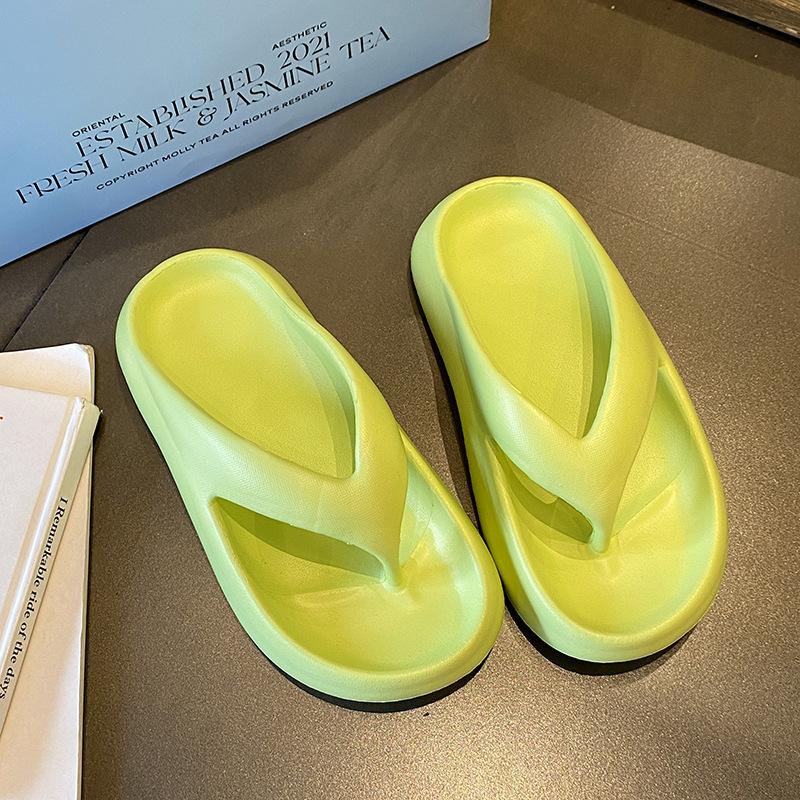 Flip-flops women's summer foot pinch thick bottom wear sandals beach couple new men's bathroom bath non-slip slippers