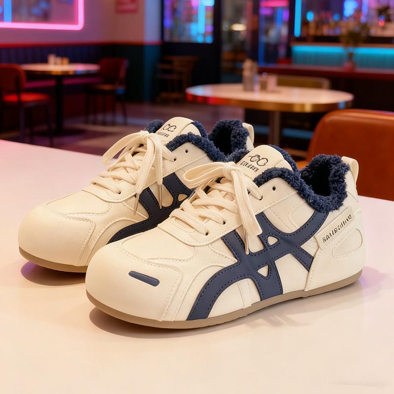 

Women s fashion lightweight winter warm snow boots plush lining non-slip wear-resistant casual outdoor sports cotton boots board shoes sneakers 40 синий