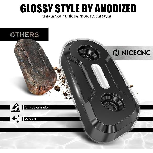 NICECNC Black Engine Cover Inspection Cover Compatible with Harley Iron 1200 XL1200NS 2018-2021, Roadster XL883R 2014-2015, Sportster 1200 Custom