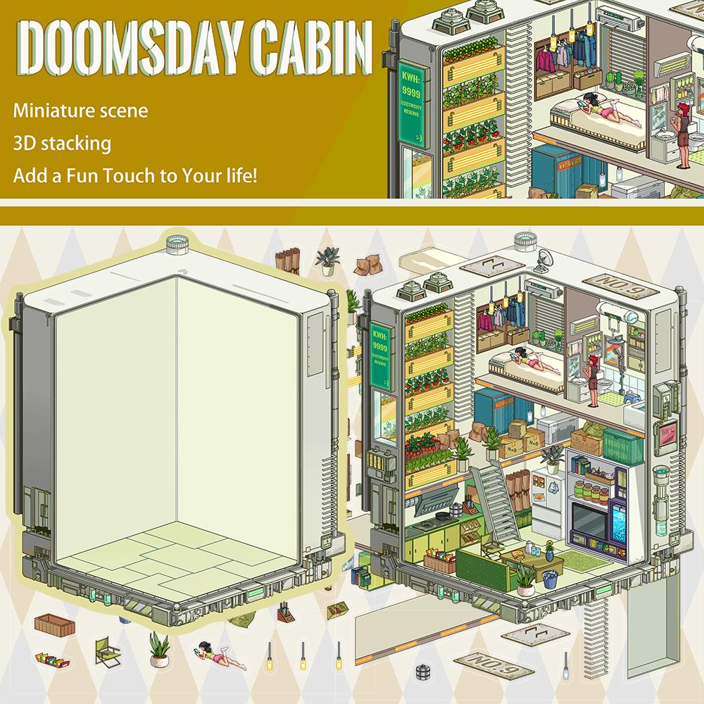 

3PCS Apocalypse Hut Landscape Sticker Nostalgia Laptop Luggage Streetwear Handbook Bedroom Living Room Paintings Stickers