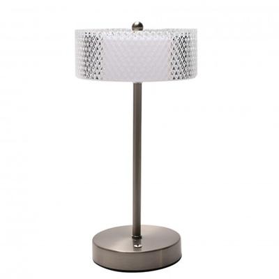 Hestia Nickel USB Touch Table Lamp with Crystal Effect Shade
