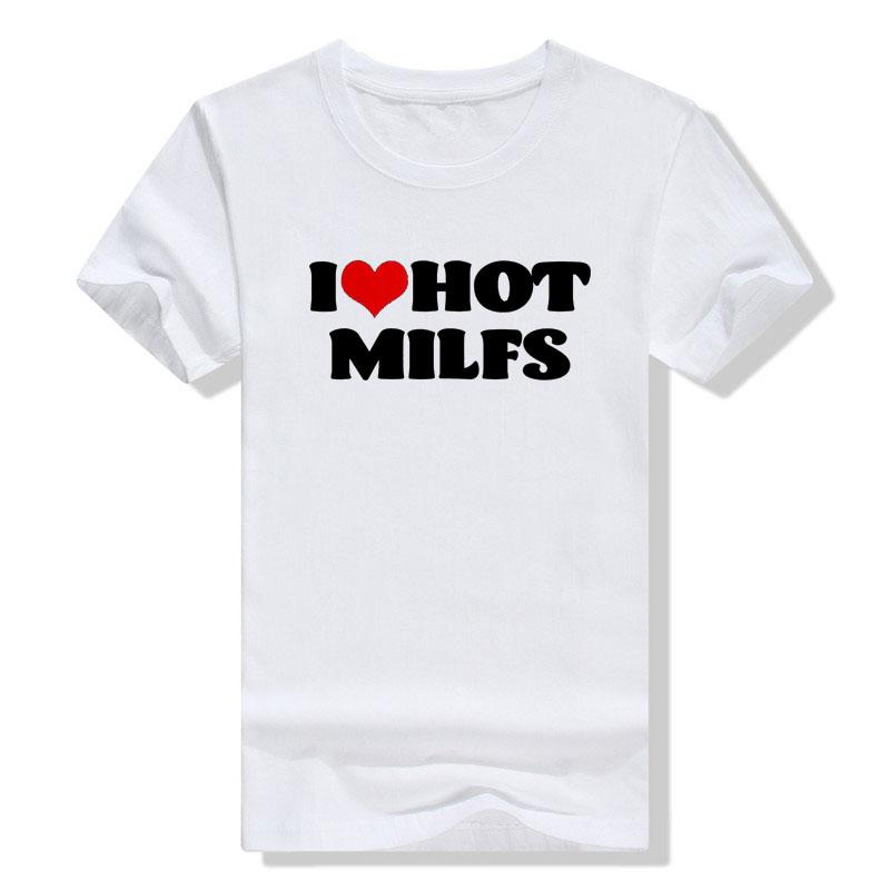 I Love Hot MILFS TShirt Letters Printed MILF Tee I HeartMILFS Hot Moms Aesthetic Clothes Casual Tops Gifts for Mom Mama