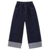 Hacikis Kids' Unisex Retro Loose Fit Straight Leg Rolled Hem Jeans