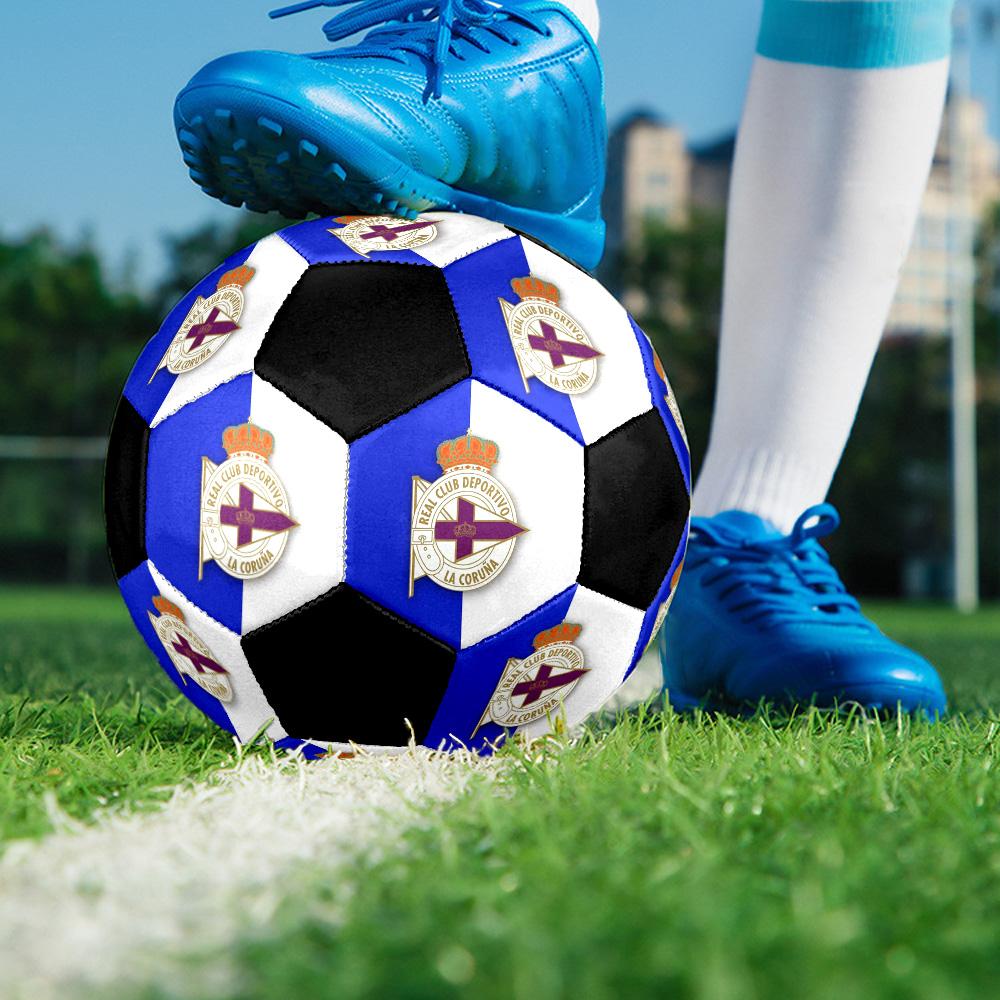 Deportivo de La Coruña Indoor Soccer Ball Colorful Machine Stitched PVC Size 5 Team Training Competition Ready Durable High-Bounce Cool Sports Gift