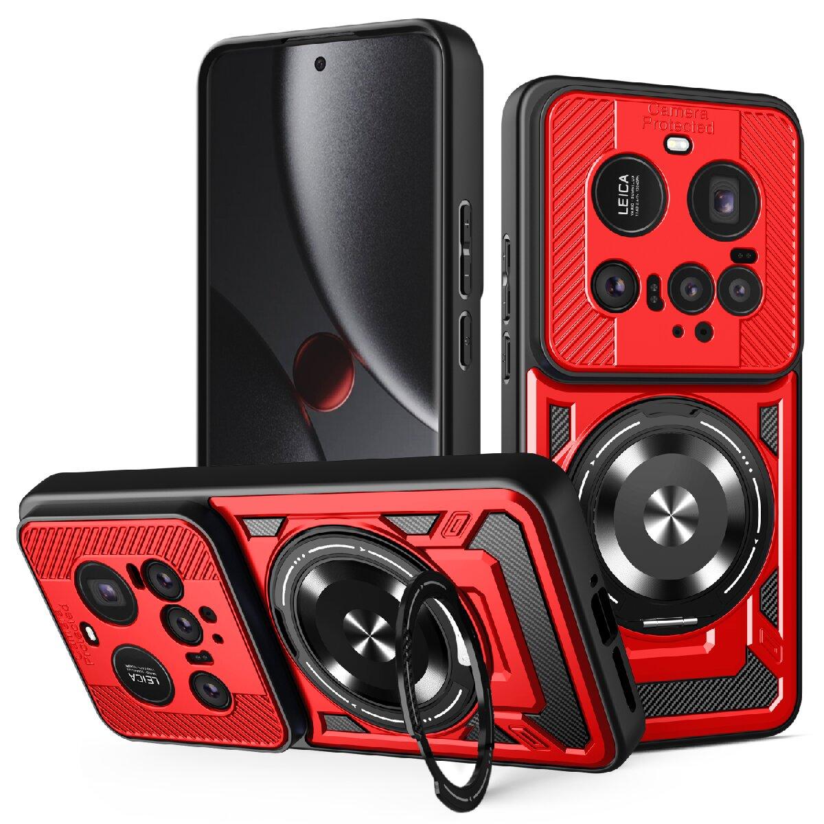 

Чехол для Xiaomi 15 Ultra Вращающаяся на 360° подставка-кольцо Магнитная беспроводная зарядка Magsafe Бронированный противоударный чехол для Redmi 14C 4G Funda for Redmi 14C красный