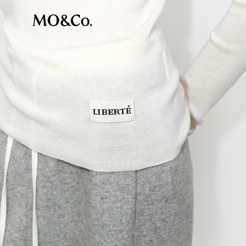 MO&Co. Women's Merino Wool Cashmere Blend Round Neck Sweater