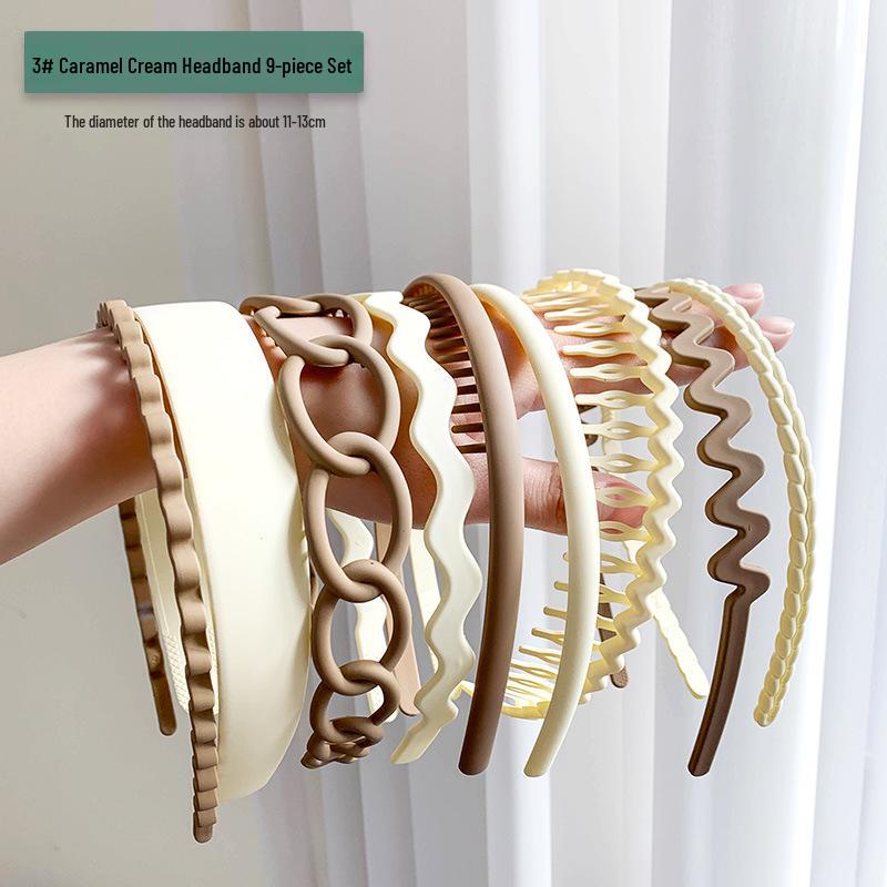 Women's Non-Slip Milk Coffee Hair Hoop: Versatile Headband & Tidying Clip for Travel